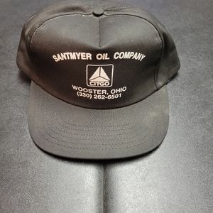 Vintage 80s Citgo Lubricants Advertising Black Snap Back Style Trucker Hat Cap